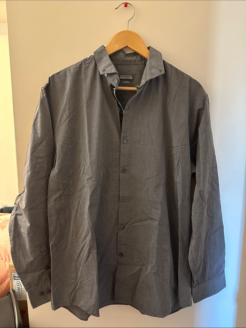 Kenneth Cole Reaction Men's Gray Button-Front Shirt Jacket